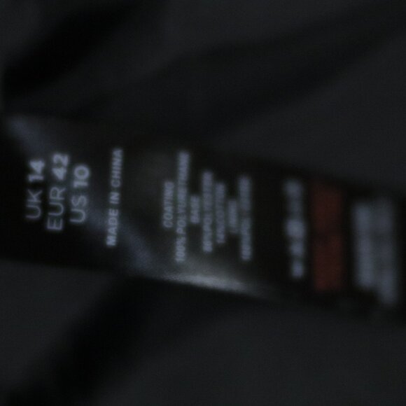 LTS Tall Black Faux Leather Funnel Neck Jacket - Picture 4 of 5